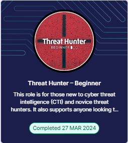 Threat Hunter Beginner Badge