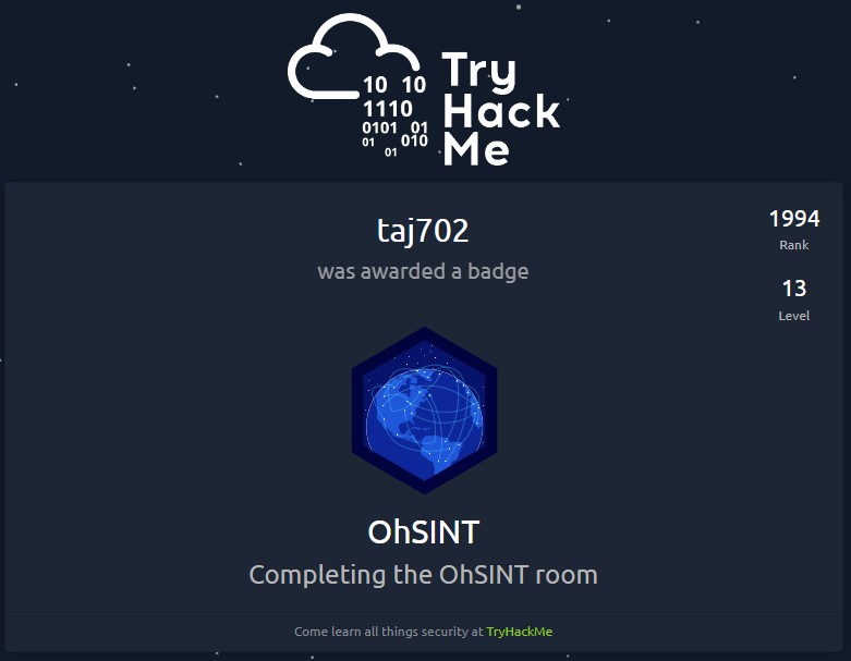 OhSINT Badge