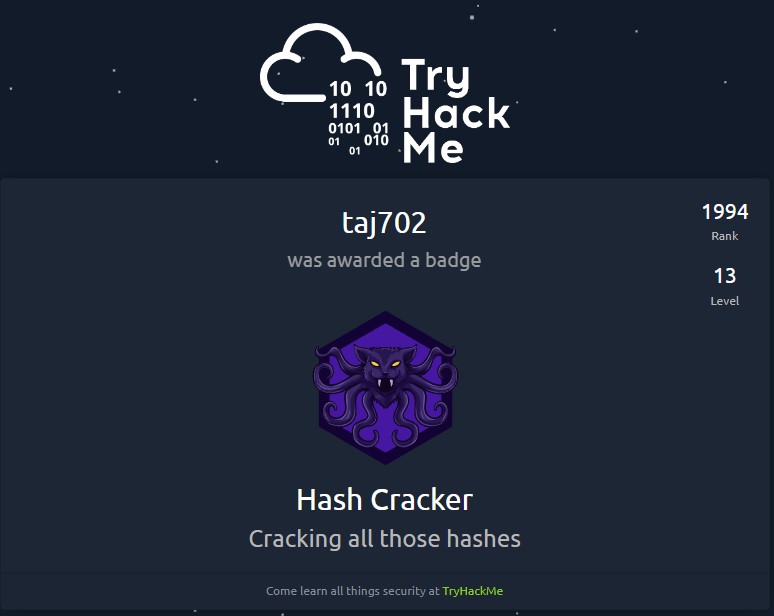 Hash Cracker Badge