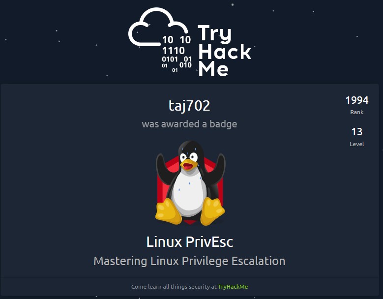 Linux Privilege Escalation Badge